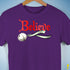 Believe Agender Pride Jingle Bell Premium Unisex T-Shirt - Purple